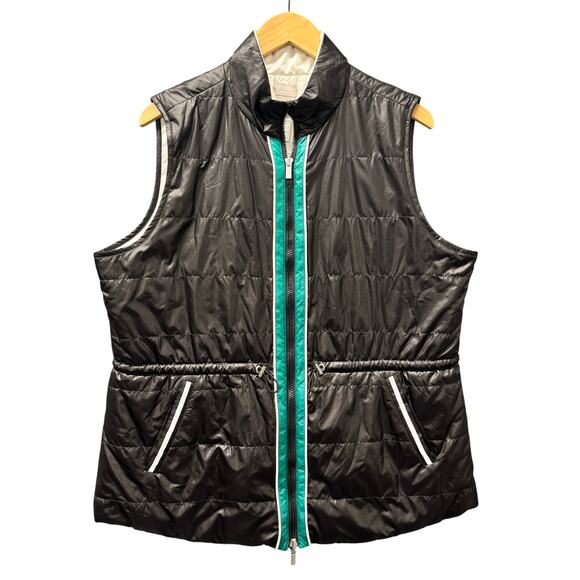 Chico's Zenergy Vest Womens Large Reversible Black White Full Zip + Pockets - Picture 1 of 7